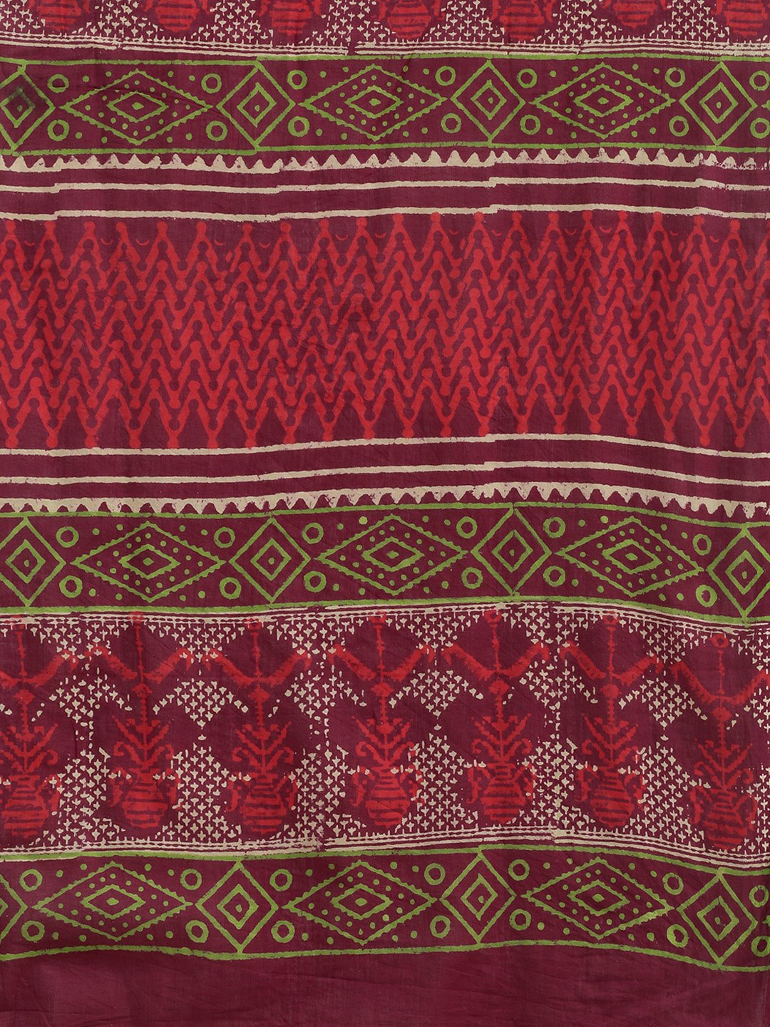 Burgundy Handblock Print Bagru Saree-Saree-Kalakari India-BHKPSA0113-Cotton, Geographical Indication, Hand Blocks, Hand Crafted, Heritage Prints, Sanganeri, Sarees, Sustainable Fabrics-[Linen,Ethnic,wear,Fashionista,Handloom,Handicraft,Indigo,blockprint,block,print,Cotton,Chanderi,Blue, latest,classy,party,bollywood,trendy,summer,style,traditional,formal,elegant,unique,style,hand,block,print, dabu,booti,gift,present,glamorous,affordable,collectible,Sari,Saree,printed, holi, Diwali, birthday, ann