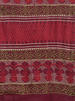 Burgundy Handblock Print Bagru Saree-Saree-Kalakari India-BHKPSA0113-Cotton, Geographical Indication, Hand Blocks, Hand Crafted, Heritage Prints, Sanganeri, Sarees, Sustainable Fabrics-[Linen,Ethnic,wear,Fashionista,Handloom,Handicraft,Indigo,blockprint,block,print,Cotton,Chanderi,Blue, latest,classy,party,bollywood,trendy,summer,style,traditional,formal,elegant,unique,style,hand,block,print, dabu,booti,gift,present,glamorous,affordable,collectible,Sari,Saree,printed, holi, Diwali, birthday, ann