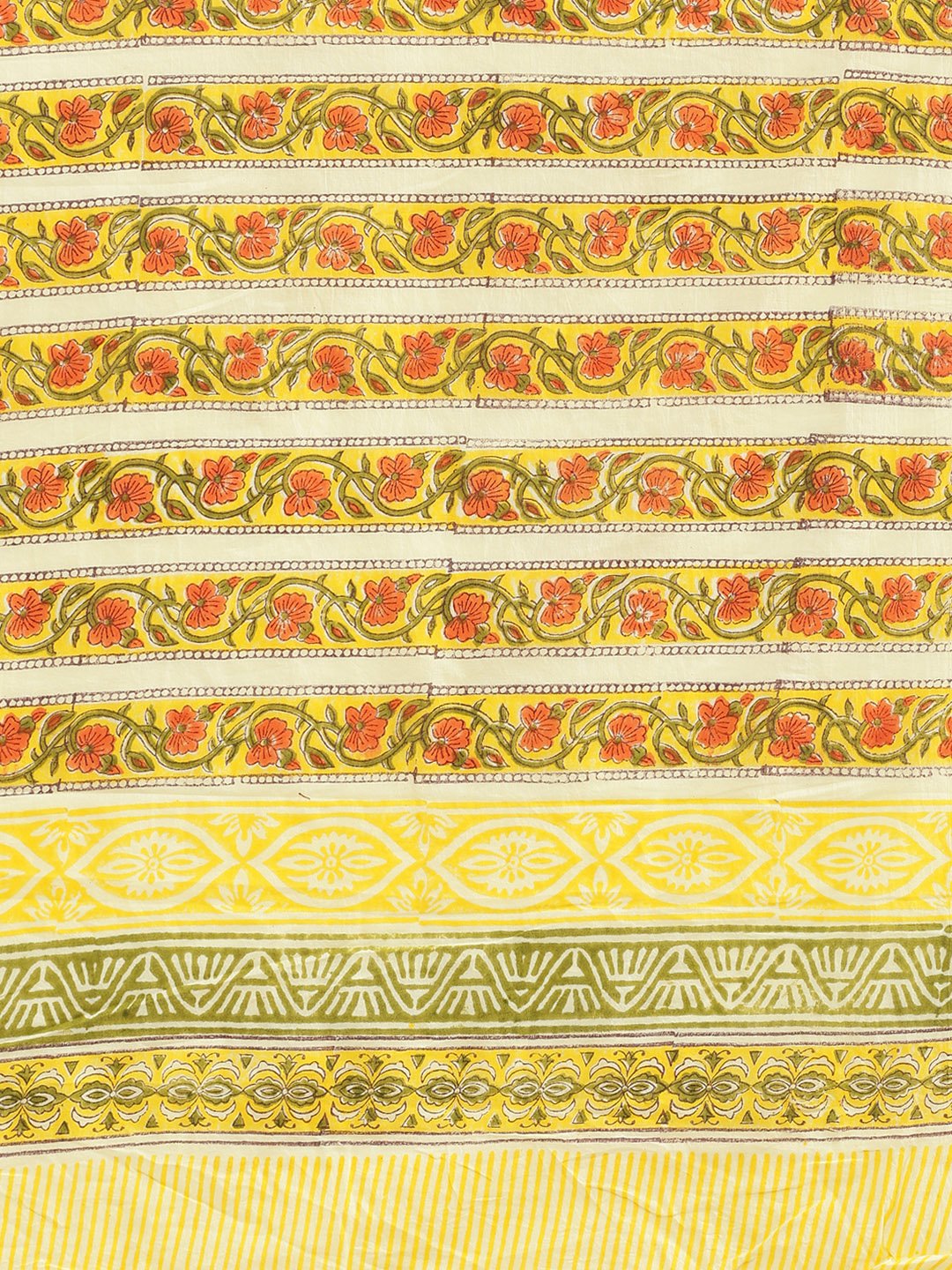 Yellow & Olive Green Handblock Print Bagru Saree-Saree-Kalakari India-BHKPSA0115-Cotton, Geographical Indication, Hand Blocks, Hand Crafted, Heritage Prints, Sanganeri, Sarees, Sustainable Fabrics-[Linen,Ethnic,wear,Fashionista,Handloom,Handicraft,Indigo,blockprint,block,print,Cotton,Chanderi,Blue, latest,classy,party,bollywood,trendy,summer,style,traditional,formal,elegant,unique,style,hand,block,print, dabu,booti,gift,present,glamorous,affordable,collectible,Sari,Saree,printed, holi, Diwali, b