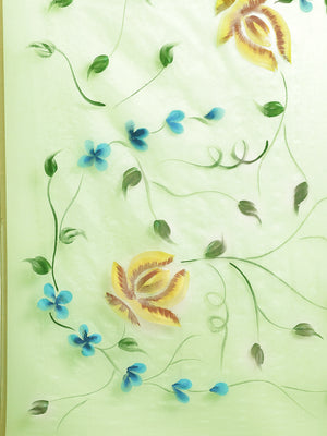 Green and Yellow, Kalakari India Organza Green Hand crafted saree with blouse BHKPSA0132-Saree-Kalakari India-BHKPSA0132-Geographical Indication, Hand Crafted, Hand Painted, Heritage Prints, Natural Dyes, Organza, Red, Sarees, Sustainable Fabrics, Woven, Yellow-[Linen,Ethnic,wear,Fashionista,Handloom,Handicraft,Indigo,blockprint,block,print,Cotton,Chanderi,Blue, latest,classy,party,bollywood,trendy,summer,style,traditional,formal,elegant,unique,style,hand,block,print, dabu,booti,gift,present,gla