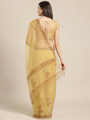 Cream and , Kalakari India Organza Hand Block Print Saree with blouse BHKPSA0154-Saree-Kalakari India-BHKPSA0154-Geographical Indication, Hand Crafted, Hand Painted, Heritage Prints, Natural Dyes, Organza, Red, Sarees, Sustainable Fabrics, Woven, Yellow-[Linen,Ethnic,wear,Fashionista,Handloom,Handicraft,Indigo,blockprint,block,print,Cotton,Chanderi,Blue, latest,classy,party,bollywood,trendy,summer,style,traditional,formal,elegant,unique,style,hand,block,print, dabu,booti,gift,present,glamorous,a