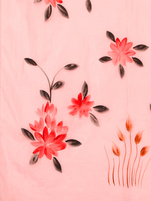 Kalakari India Organza Hand Painted Saree With Blouse BHKPSA0158-Saree-Kalakari India-BHKPSA0158-Bollywood, Fashion, Geographical Indication, Hand Crafted, Heritage Prints, Natural Dyes, Organza, Sarees, Sustainable Fabrics, Woven-[Linen,Ethnic,wear,Fashionista,Handloom,Handicraft,Indigo,blockprint,block,print,Cotton,Chanderi,Blue, latest,classy,party,bollywood,trendy,summer,style,traditional,formal,elegant,unique,style,hand,block,print, dabu,booti,gift,present,glamorous,affordable,collectible,S