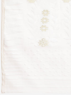 White and Gold, Kalakari India Jamdani Silk Cotton Woven Design Saree without blouse CHBHSA0023-Saree-Kalakari India-CHBHSA0023-Bengal, Geographical Indication, Hand Crafted, Hand Painted, Heritage Prints, Jamdani, Natural Dyes, Red, Sarees, Silk Blended, Sustainable Fabrics, Woven, Yellow-[Linen,Ethnic,wear,Fashionista,Handloom,Handicraft,Indigo,blockprint,block,print,Cotton,Chanderi,Blue, latest,classy,party,bollywood,trendy,summer,style,traditional,formal,elegant,unique,style,hand,block,print