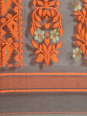 Black and Orange, Kalakari India Jamdani Silk Cotton Woven Design Saree without blouse CHBHSA0033-Saree-Kalakari India-CHBHSA0033-Bengal, Geographical Indication, Hand Crafted, Hand Painted, Heritage Prints, Jamdani, Natural Dyes, Red, Sarees, Silk Blended, Sustainable Fabrics, Woven, Yellow-[Linen,Ethnic,wear,Fashionista,Handloom,Handicraft,Indigo,blockprint,block,print,Cotton,Chanderi,Blue, latest,classy,party,bollywood,trendy,summer,style,traditional,formal,elegant,unique,style,hand,block,pri