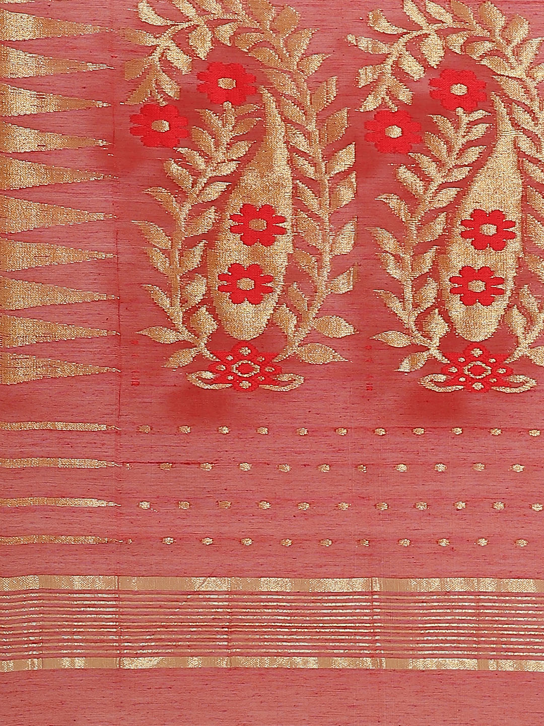 Red and Red, Kalakari India Jamdani Silk Cotton Woven Design Saree without blouse CHBHSA0041-Saree-Kalakari India-CHBHSA0041-Bengal, Geographical Indication, Hand Crafted, Hand Painted, Heritage Prints, Jamdani, Natural Dyes, Red, Sarees, Silk Blended, Sustainable Fabrics, Woven, Yellow-[Linen,Ethnic,wear,Fashionista,Handloom,Handicraft,Indigo,blockprint,block,print,Cotton,Chanderi,Blue, latest,classy,party,bollywood,trendy,summer,style,traditional,formal,elegant,unique,style,hand,block,print, d