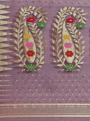 Purple and Gold, Kalakari India Jamdani Silk Cotton Woven Design Saree without blouse CHBHSA0042-Saree-Kalakari India-CHBHSA0042-Bengal, Geographical Indication, Hand Crafted, Hand Painted, Heritage Prints, Jamdani, Natural Dyes, Red, Sarees, Silk Blended, Sustainable Fabrics, Woven, Yellow-[Linen,Ethnic,wear,Fashionista,Handloom,Handicraft,Indigo,blockprint,block,print,Cotton,Chanderi,Blue, latest,classy,party,bollywood,trendy,summer,style,traditional,formal,elegant,unique,style,hand,block,prin