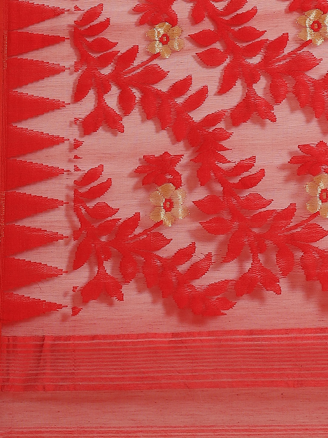 Red and Green, Kalakari India Jamdani Silk Cotton Woven Design Saree without blouse CHBHSA0043-Saree-Kalakari India-CHBHSA0043-Bengal, Geographical Indication, Hand Crafted, Hand Painted, Heritage Prints, Jamdani, Natural Dyes, Red, Sarees, Silk Blended, Sustainable Fabrics, Woven, Yellow-[Linen,Ethnic,wear,Fashionista,Handloom,Handicraft,Indigo,blockprint,block,print,Cotton,Chanderi,Blue, latest,classy,party,bollywood,trendy,summer,style,traditional,formal,elegant,unique,style,hand,block,print,