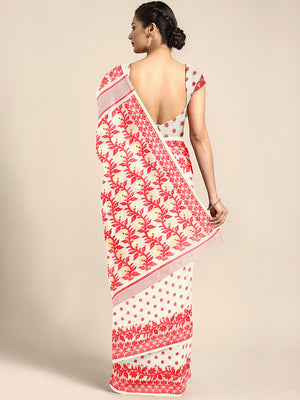 Cream Jamdani Woven Design Saree Without Blouse Piece CHBHSA0045 CHBHSA0045-Saree-Kalakari India-CHBHSA0045-Geographical Indication, Hand Crafted, Heritage Prints, Jamdani, Natural Dyes, Nayantara, Sarees, Silk Cotton, Sustainable Fabrics, West Bengal, Woven-[Linen,Ethnic,wear,Fashionista,Handloom,Handicraft,Indigo,blockprint,block,print,Cotton,Chanderi,Blue, latest,classy,party,bollywood,trendy,summer,style,traditional,formal,elegant,unique,style,hand,block,print, dabu,booti,gift,present,glamor