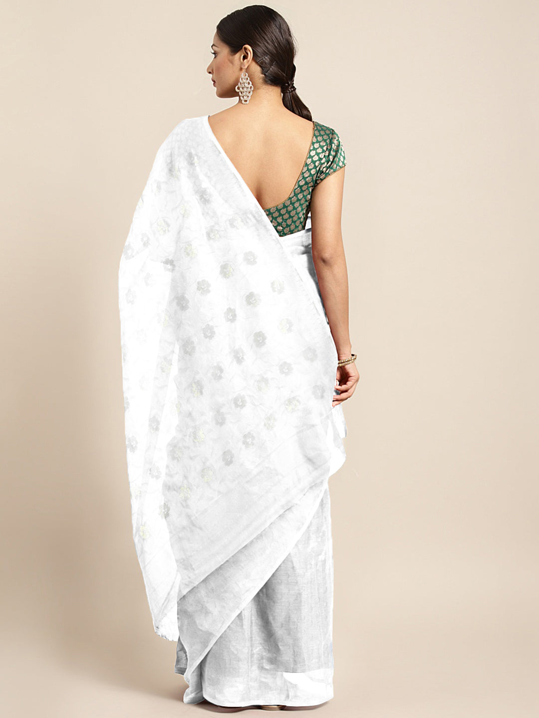 White Jamdani Woven Design Saree Without Blouse Piece CHBHSA0051 CHBHSA0051-Saree-Kalakari India-CHBHSA0051-Geographical Indication, Hand Crafted, Heritage Prints, Jamdani, Natural Dyes, Nayantara, Sarees, Silk Cotton, Sustainable Fabrics, West Bengal, Woven-[Linen,Ethnic,wear,Fashionista,Handloom,Handicraft,Indigo,blockprint,block,print,Cotton,Chanderi,Blue, latest,classy,party,bollywood,trendy,summer,style,traditional,formal,elegant,unique,style,hand,block,print, dabu,booti,gift,present,glamor