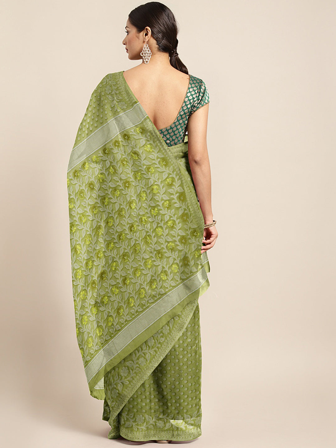 Olive Jamdani Woven Design Saree Without Blouse Piece CHBHSA0054 CHBHSA0054-Saree-Kalakari India-CHBHSA0054-Geographical Indication, Hand Crafted, Heritage Prints, Jamdani, Natural Dyes, Nayantara, Sarees, Silk Cotton, Sustainable Fabrics, West Bengal, Woven-[Linen,Ethnic,wear,Fashionista,Handloom,Handicraft,Indigo,blockprint,block,print,Cotton,Chanderi,Blue, latest,classy,party,bollywood,trendy,summer,style,traditional,formal,elegant,unique,style,hand,block,print, dabu,booti,gift,present,glamor