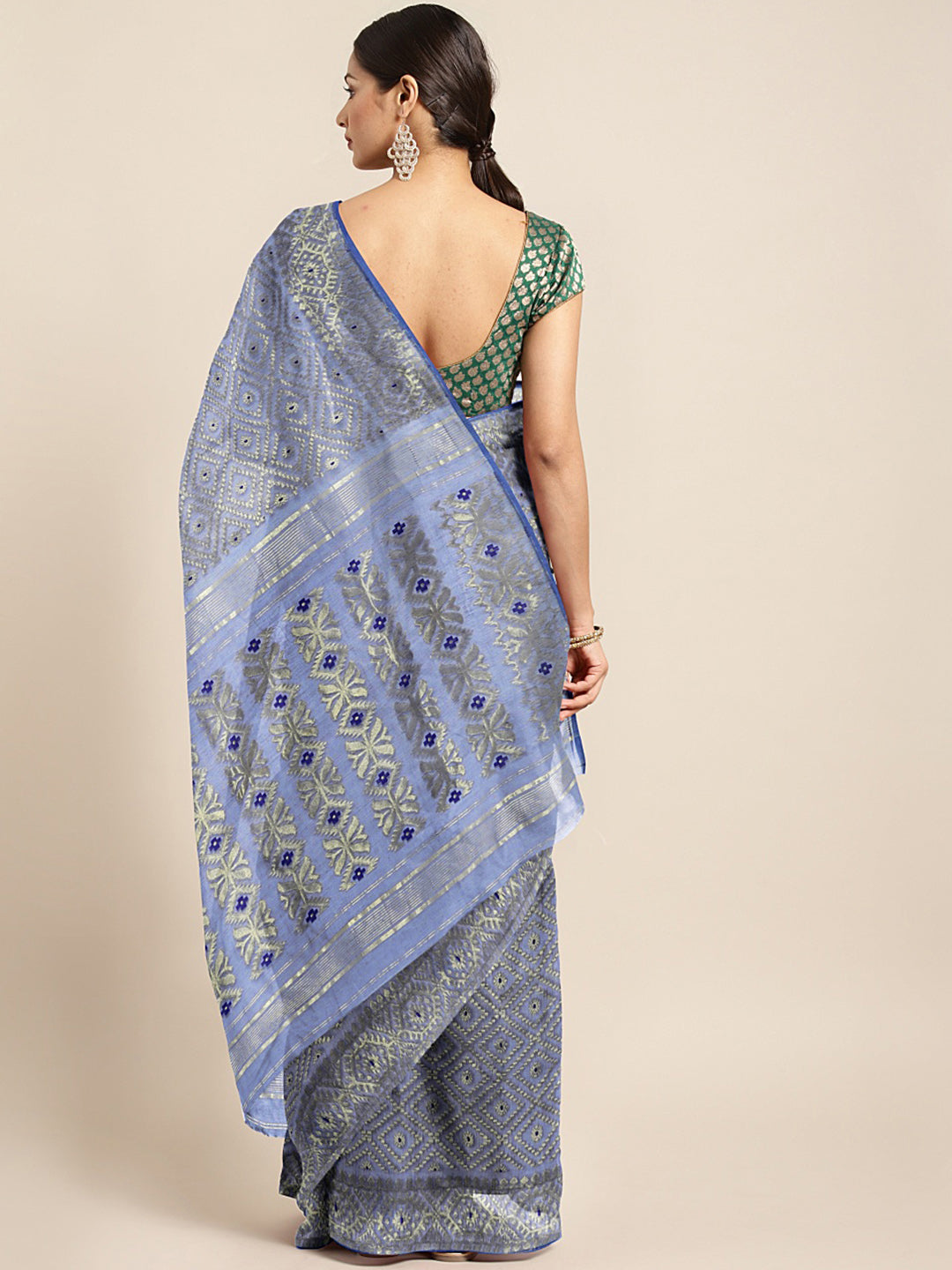 Purple Jamdani Woven Design Saree Without Blouse Piece CHBHSA0056 CHBHSA0056-Saree-Kalakari India-CHBHSA0056-Geographical Indication, Hand Crafted, Heritage Prints, Jamdani, Natural Dyes, Sarees, Silk Cotton, Sustainable Fabrics, West Bengal, Woven, Zari-[Linen,Ethnic,wear,Fashionista,Handloom,Handicraft,Indigo,blockprint,block,print,Cotton,Chanderi,Blue, latest,classy,party,bollywood,trendy,summer,style,traditional,formal,elegant,unique,style,hand,block,print, dabu,booti,gift,present,glamorous,