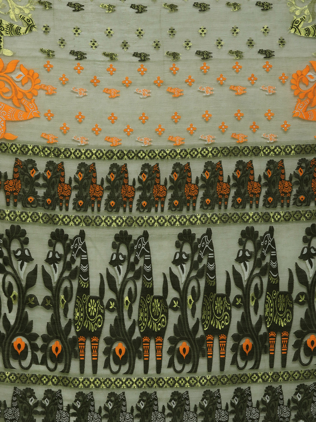 Green Jamdani Woven Design Saree Without Blouse Piece DUTASA015 DUTASA015-Saree-Kalakari India-DUTASA015-Geographical Indication, Hand Crafted, Heritage Prints, Jamdani, Natural Dyes, Sarees, Silk Cotton, Sustainable Fabrics, West Bengal, Woven-[Linen,Ethnic,wear,Fashionista,Handloom,Handicraft,Indigo,blockprint,block,print,Cotton,Chanderi,Blue, latest,classy,party,bollywood,trendy,summer,style,traditional,formal,elegant,unique,style,hand,block,print, dabu,booti,gift,present,glamorous,affordable