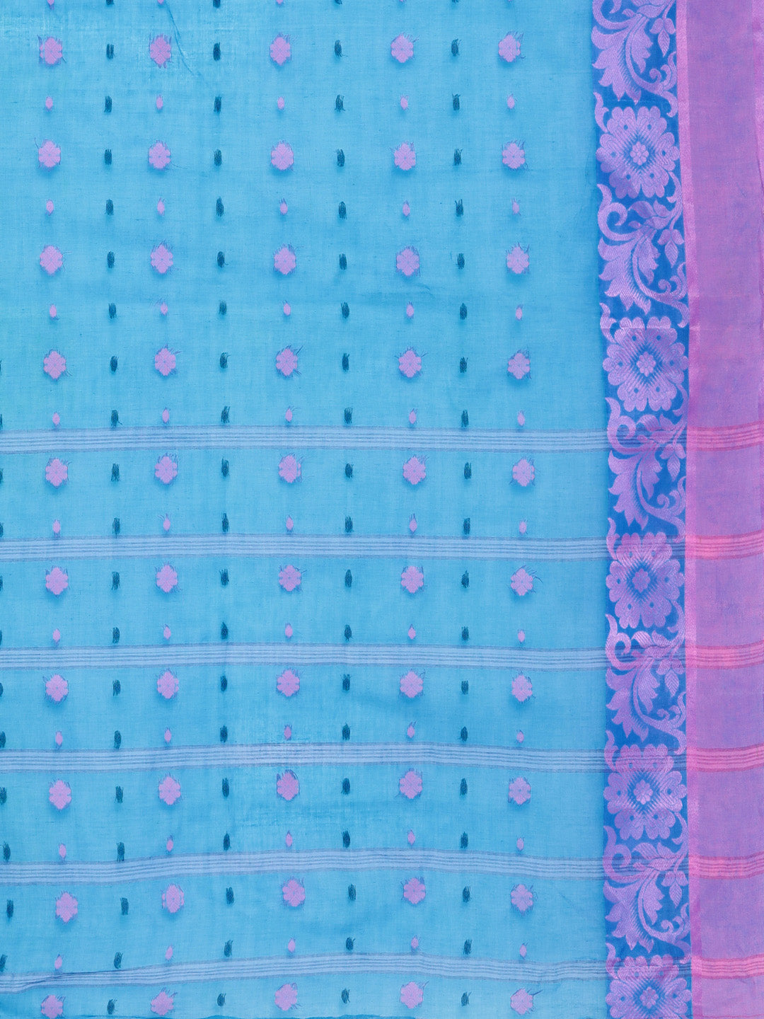 Blue Tant Woven Design Saree Without Blouse Piece DUTASA017 DUTASA017-Saree-Kalakari India-DUTASA017-Geographical Indication, Hand Crafted, Heritage Prints, Natural Dyes, Sarees, Silk Cotton, Sustainable Fabrics, Taant, Tant, West Bengal, Woven-[Linen,Ethnic,wear,Fashionista,Handloom,Handicraft,Indigo,blockprint,block,print,Cotton,Chanderi,Blue, latest,classy,party,bollywood,trendy,summer,style,traditional,formal,elegant,unique,style,hand,block,print, dabu,booti,gift,present,glamorous,affordable