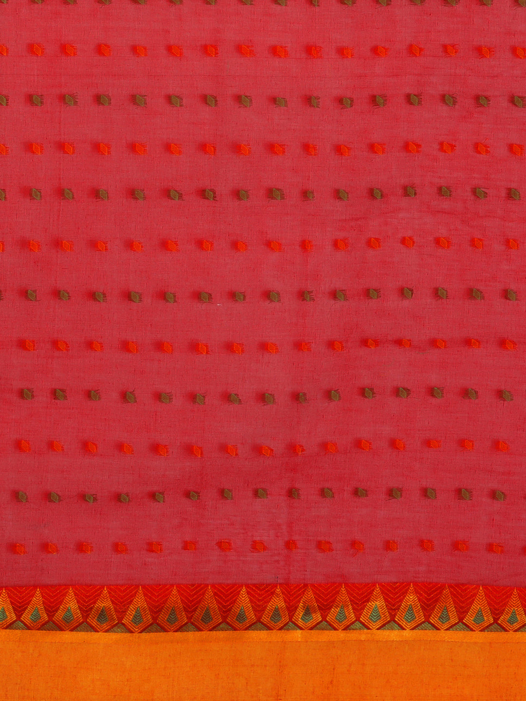 Red Tant Woven Design Saree Without Blouse Piece DUTASA021 DUTASA021-Saree-Kalakari India-DUTASA021-Geographical Indication, Hand Crafted, Heritage Prints, Natural Dyes, Sarees, Silk Cotton, Sustainable Fabrics, Taant, Tant, West Bengal, Woven-[Linen,Ethnic,wear,Fashionista,Handloom,Handicraft,Indigo,blockprint,block,print,Cotton,Chanderi,Blue, latest,classy,party,bollywood,trendy,summer,style,traditional,formal,elegant,unique,style,hand,block,print, dabu,booti,gift,present,glamorous,affordable,