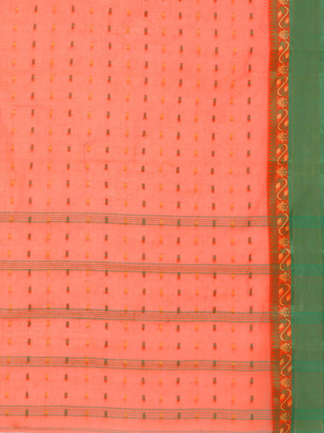 Orange Tant Woven Design Saree Without Blouse Piece DUTASA023 DUTASA023-Saree-Kalakari India-DUTASA023-Geographical Indication, Hand Crafted, Heritage Prints, Natural Dyes, Sarees, Silk Cotton, Sustainable Fabrics, Taant, Tant, West Bengal, Woven-[Linen,Ethnic,wear,Fashionista,Handloom,Handicraft,Indigo,blockprint,block,print,Cotton,Chanderi,Blue, latest,classy,party,bollywood,trendy,summer,style,traditional,formal,elegant,unique,style,hand,block,print, dabu,booti,gift,present,glamorous,affordab