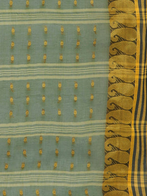 Green Tant Woven Design Saree Without Blouse Piece DUTASA028 DUTASA028-Saree-Kalakari India-DUTASA028-Geographical Indication, Hand Crafted, Heritage Prints, Natural Dyes, Sarees, Silk Cotton, Sustainable Fabrics, Taant, Tant, West Bengal, Woven-[Linen,Ethnic,wear,Fashionista,Handloom,Handicraft,Indigo,blockprint,block,print,Cotton,Chanderi,Blue, latest,classy,party,bollywood,trendy,summer,style,traditional,formal,elegant,unique,style,hand,block,print, dabu,booti,gift,present,glamorous,affordabl