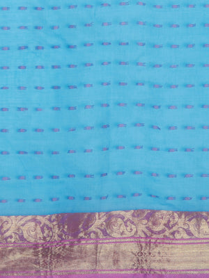 Blue Tant Woven Design Saree Without Blouse Piece DUTASA031 DUTASA031-Saree-Kalakari India-DUTASA031-Geographical Indication, Hand Crafted, Heritage Prints, Natural Dyes, Sarees, Silk Cotton, Sustainable Fabrics, Taant, Tant, West Bengal, Woven-[Linen,Ethnic,wear,Fashionista,Handloom,Handicraft,Indigo,blockprint,block,print,Cotton,Chanderi,Blue, latest,classy,party,bollywood,trendy,summer,style,traditional,formal,elegant,unique,style,hand,block,print, dabu,booti,gift,present,glamorous,affordable