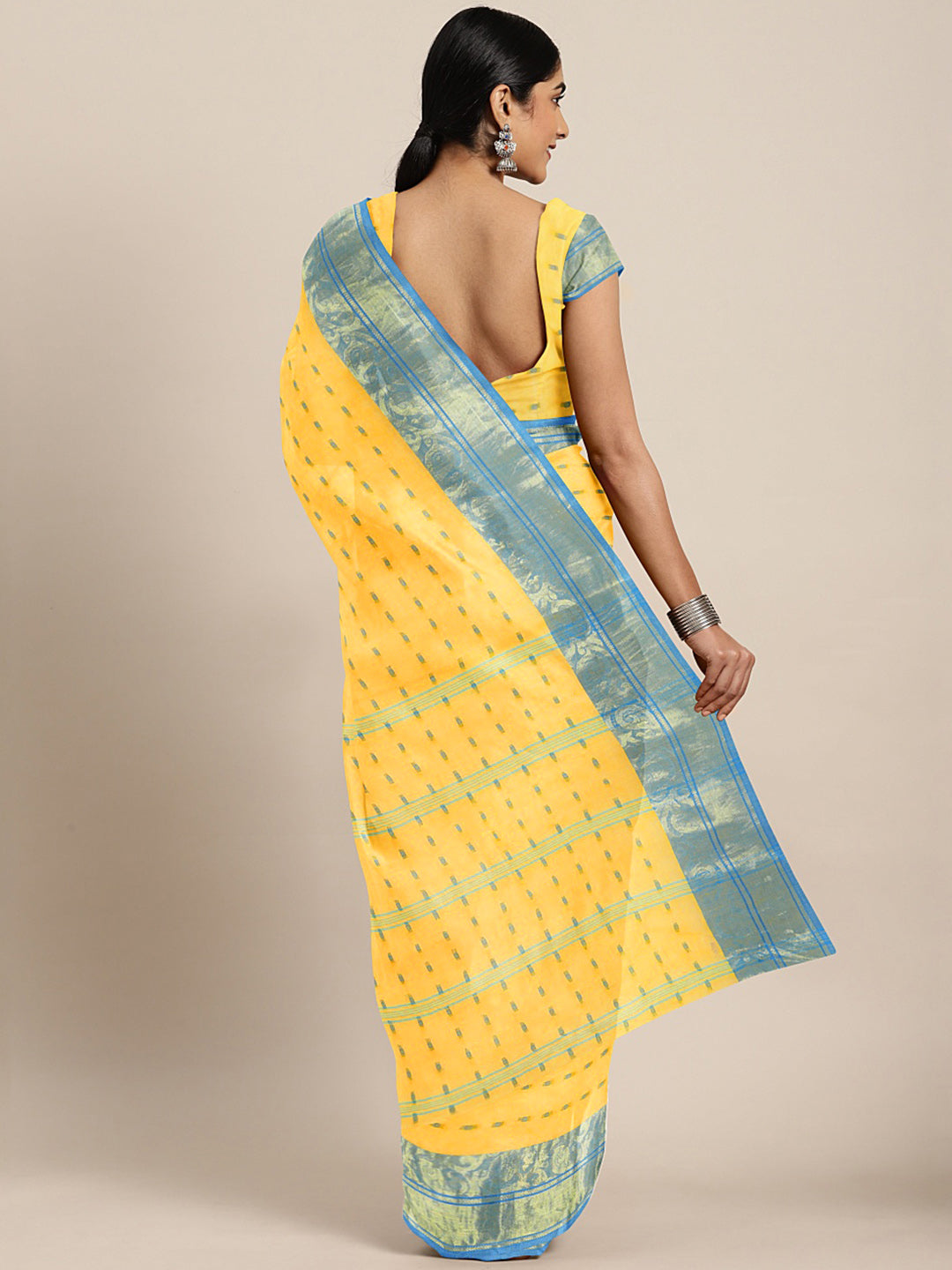 Yellow Tant Woven Design Saree Without Blouse Piece DUTASA034 DUTASA034-Saree-Kalakari India-DUTASA034-Geographical Indication, Hand Crafted, Heritage Prints, Natural Dyes, Sarees, Silk Cotton, Sustainable Fabrics, Taant, Tant, West Bengal, Woven-[Linen,Ethnic,wear,Fashionista,Handloom,Handicraft,Indigo,blockprint,block,print,Cotton,Chanderi,Blue, latest,classy,party,bollywood,trendy,summer,style,traditional,formal,elegant,unique,style,hand,block,print, dabu,booti,gift,present,glamorous,affordab