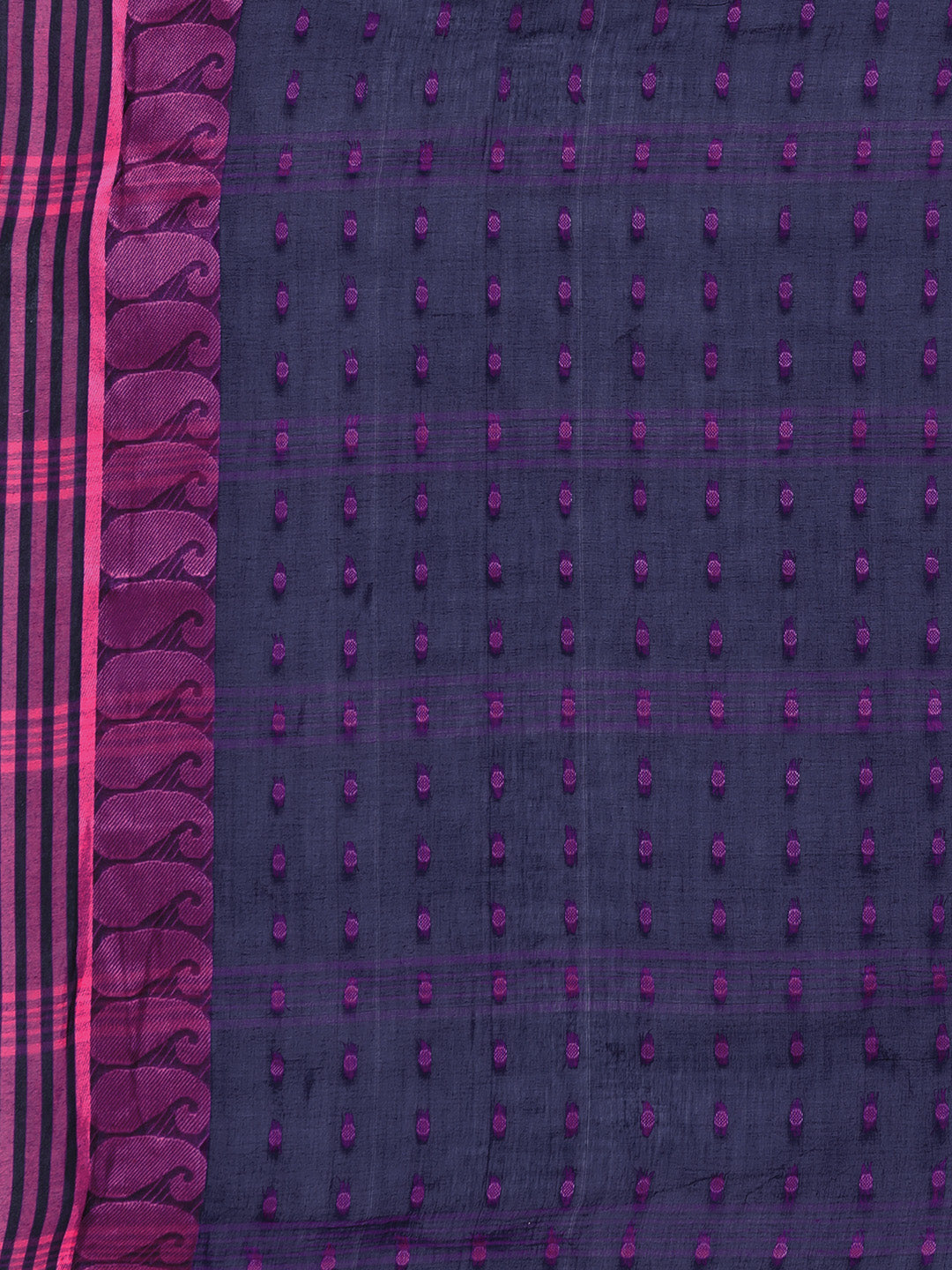 Purple Tant Woven Design Saree Without Blouse Piece DUTASA035 DUTASA035-Saree-Kalakari India-DUTASA035-Geographical Indication, Hand Crafted, Heritage Prints, Natural Dyes, Sarees, Silk Cotton, Sustainable Fabrics, Taant, Tant, West Bengal, Woven-[Linen,Ethnic,wear,Fashionista,Handloom,Handicraft,Indigo,blockprint,block,print,Cotton,Chanderi,Blue, latest,classy,party,bollywood,trendy,summer,style,traditional,formal,elegant,unique,style,hand,block,print, dabu,booti,gift,present,glamorous,affordab