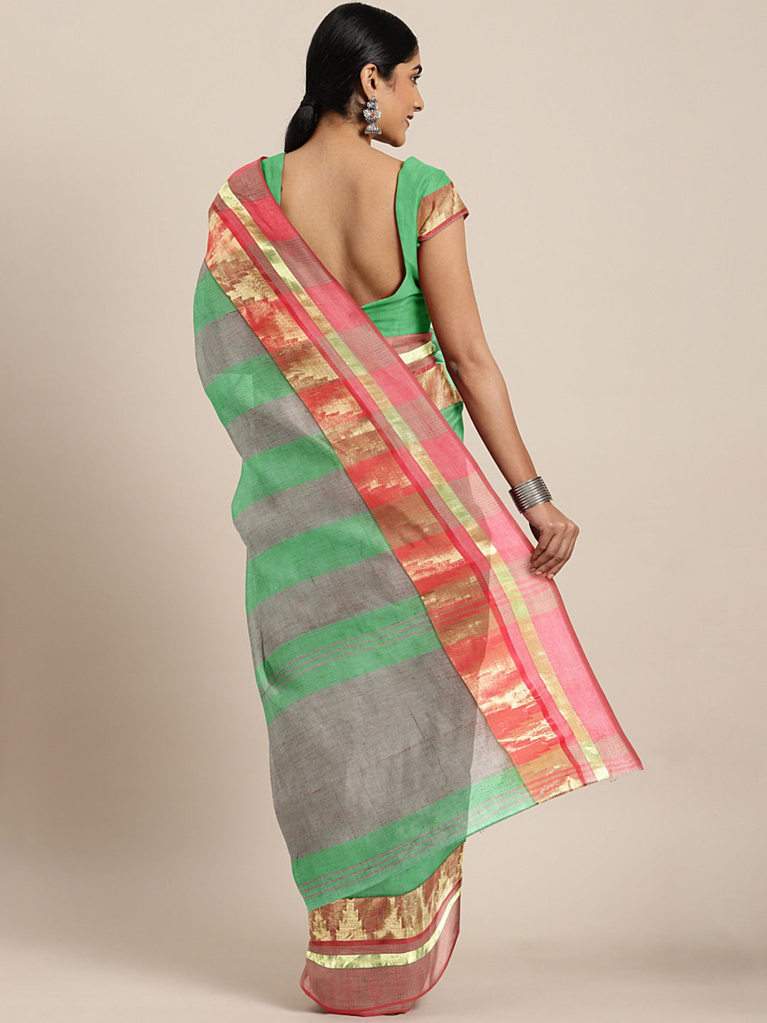 Green Tant Woven Design Saree Without Blouse Piece DUTASA042 DUTASA042-Saree-Kalakari India-DUTASA042-Geographical Indication, Hand Crafted, Heritage Prints, Natural Dyes, Sarees, Silk Cotton, Sustainable Fabrics, Taant, Tant, West Bengal, Woven-[Linen,Ethnic,wear,Fashionista,Handloom,Handicraft,Indigo,blockprint,block,print,Cotton,Chanderi,Blue, latest,classy,party,bollywood,trendy,summer,style,traditional,formal,elegant,unique,style,hand,block,print, dabu,booti,gift,present,glamorous,affordabl