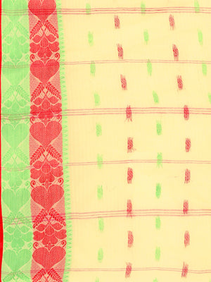 Cream Tant Woven Design Saree Without Blouse Piece DUTASA049 DUTASA049-Saree-Kalakari India-DUTASA049-Geographical Indication, Hand Crafted, Heritage Prints, Natural Dyes, Sarees, Silk Cotton, Sustainable Fabrics, Taant, Tant, West Bengal, Woven-[Linen,Ethnic,wear,Fashionista,Handloom,Handicraft,Indigo,blockprint,block,print,Cotton,Chanderi,Blue, latest,classy,party,bollywood,trendy,summer,style,traditional,formal,elegant,unique,style,hand,block,print, dabu,booti,gift,present,glamorous,affordabl