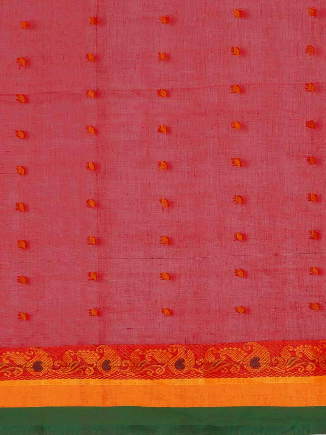 Red Tant Woven Design Saree Without Blouse Piece DUTASA050 DUTASA050-Saree-Kalakari India-DUTASA050-Geographical Indication, Hand Crafted, Heritage Prints, Natural Dyes, Sarees, Silk Cotton, Sustainable Fabrics, Taant, Tant, West Bengal, Woven-[Linen,Ethnic,wear,Fashionista,Handloom,Handicraft,Indigo,blockprint,block,print,Cotton,Chanderi,Blue, latest,classy,party,bollywood,trendy,summer,style,traditional,formal,elegant,unique,style,hand,block,print, dabu,booti,gift,present,glamorous,affordable,