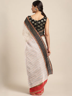 Peach Tant Woven Design Saree Without Blouse Piece DUTASA059 DUTASA059-Saree-Kalakari India-DUTASA059-Geographical Indication, Hand Crafted, Heritage Prints, Natural Dyes, Sarees, Silk Cotton, Sustainable Fabrics, Taant, Tant, West Bengal, Woven-[Linen,Ethnic,wear,Fashionista,Handloom,Handicraft,Indigo,blockprint,block,print,Cotton,Chanderi,Blue, latest,classy,party,bollywood,trendy,summer,style,traditional,formal,elegant,unique,style,hand,block,print, dabu,booti,gift,present,glamorous,affordabl