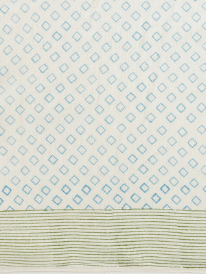 White & Blue Kalamkari Handblock Print Saree-Saree-Kalakari India-HUPASA0004-Cotton, Geographical Indication, Hand Blocks, Hand Crafted, Heritage Prints, Sarees, Sustainable Fabrics-[Linen,Ethnic,wear,Fashionista,Handloom,Handicraft,Indigo,blockprint,block,print,Cotton,Chanderi,Blue, latest,classy,party,bollywood,trendy,summer,style,traditional,formal,elegant,unique,style,hand,block,print, dabu,booti,gift,present,glamorous,affordable,collectible,Sari,Saree,printed, holi, Diwali, birthday, annive