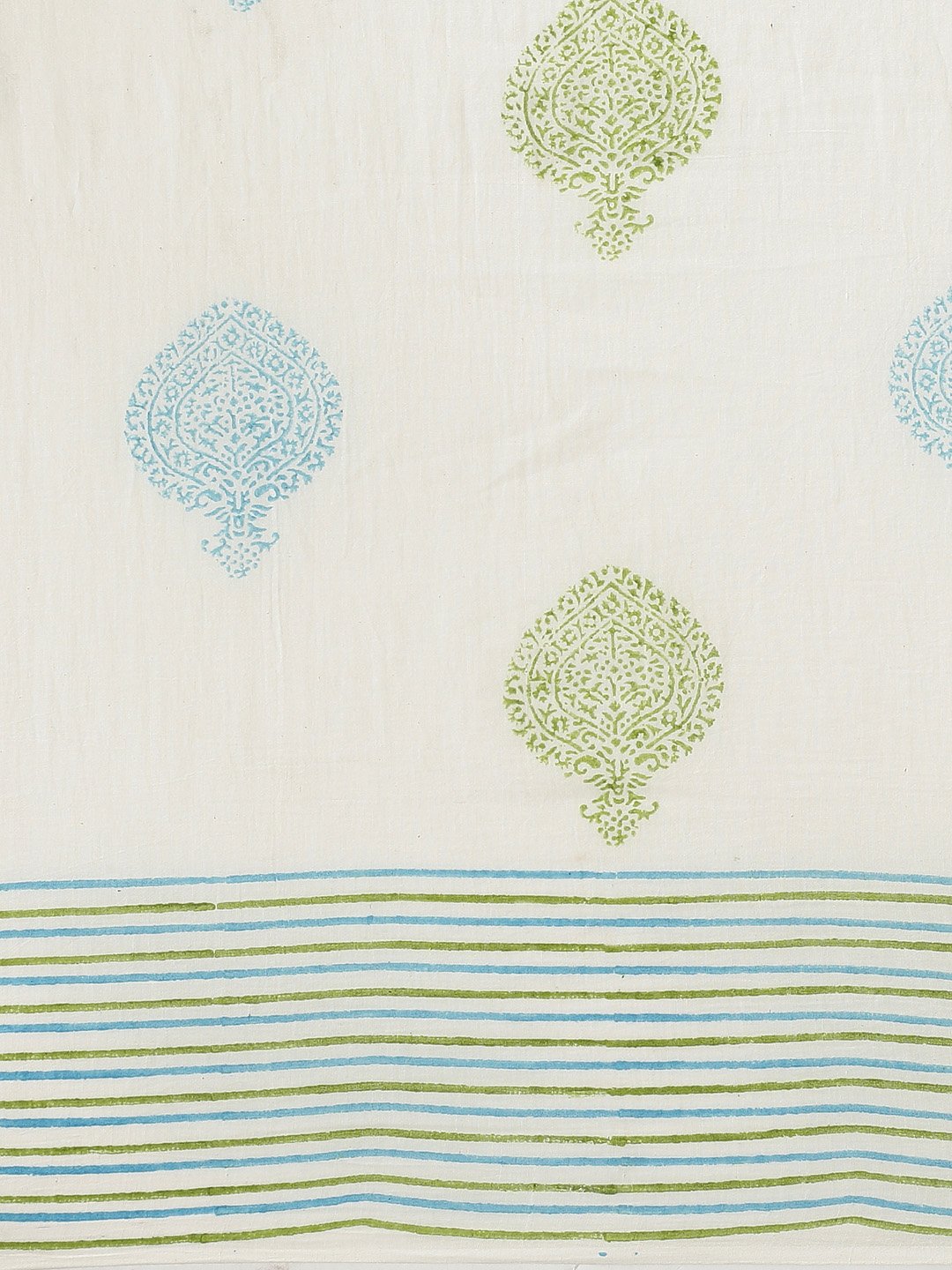 Off-White & Blue Pure Cotton Handblock Print Saree-Saree-Kalakari India-HUPASA0010-Cotton, Geographical Indication, Hand Blocks, Hand Crafted, Heritage Prints, Sarees, Sustainable Fabrics-[Linen,Ethnic,wear,Fashionista,Handloom,Handicraft,Indigo,blockprint,block,print,Cotton,Chanderi,Blue, latest,classy,party,bollywood,trendy,summer,style,traditional,formal,elegant,unique,style,hand,block,print, dabu,booti,gift,present,glamorous,affordable,collectible,Sari,Saree,printed, holi, Diwali, birthday, 