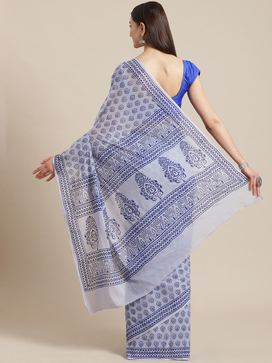 Purple and Blue, Kalakari India Cotton Purple Hand crafted saree with blouse HUPASA0014-Saree-Kalakari India-HUPASA0014-Cotton, Geographical Indication, Hand Block, Hand Crafted, Heritage Prints, Natural Dyes, Red, Sarees, Sustainable Fabrics, Woven, Yellow-[Linen,Ethnic,wear,Fashionista,Handloom,Handicraft,Indigo,blockprint,block,print,Cotton,Chanderi,Blue, latest,classy,party,bollywood,trendy,summer,style,traditional,formal,elegant,unique,style,hand,block,print, dabu,booti,gift,present,glamoro