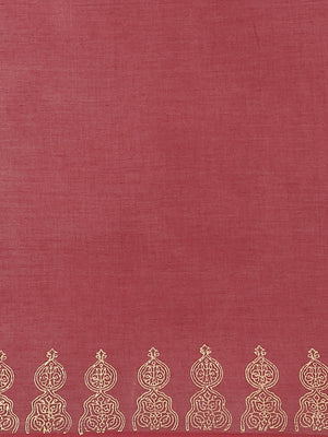 Maroon and Beige, Kalakari India Cotton Maroon Hand crafted saree with blouse HUPASA0018-Saree-Kalakari India-HUPASA0018-Cotton, Geographical Indication, Hand Block, Hand Crafted, Heritage Prints, Natural Dyes, Red, Sarees, Sustainable Fabrics, Woven, Yellow-[Linen,Ethnic,wear,Fashionista,Handloom,Handicraft,Indigo,blockprint,block,print,Cotton,Chanderi,Blue, latest,classy,party,bollywood,trendy,summer,style,traditional,formal,elegant,unique,style,hand,block,print, dabu,booti,gift,present,glamor