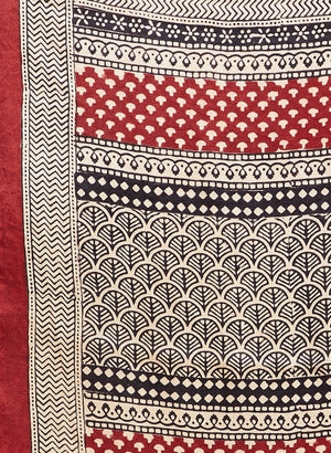 Exotic Gaji Silk Bagh Handblock Printed Scarf-Scarf-Kalakari India-MRBAST004-Bagh, Cruelty Free, Geographical Indication, Hand Blocks, Hand Crafted, Heritage Prints, Modal Silk, Natural Dyes, Scarf, Silk, Sustainable Fabrics, Vegan Silk-[Linen,Ethnic,wear,Fashionista,Handloom,Handicraft,Indigo,blockprint,block,print,Cotton,Chanderi,Blue, latest,classy,party,bollywood,trendy,summer,style,traditional,formal,elegant,unique,style,hand,block,print, dabu,booti,gift,present,glamorous,affordable,collect