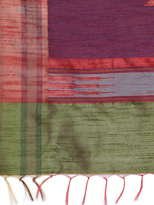 Green and Pink Tussar Woven Design Handloom Saree-Saree-Kalakari India-PRTUSA0004-Ahimsa Silk, Chattisgarh Kosa, Cruelty Free, Geographical Indication, Hand Woven, Sarees, Silk, Sustainable Fabrics, Traditional Weave, Tussar-[Linen,Ethnic,wear,Fashionista,Handloom,Handicraft,Indigo,blockprint,block,print,Cotton,Chanderi,Blue, latest,classy,party,bollywood,trendy,summer,style,traditional,formal,elegant,unique,style,hand,block,print, dabu,booti,gift,present,glamorous,affordable,collectible,Sari,Sa