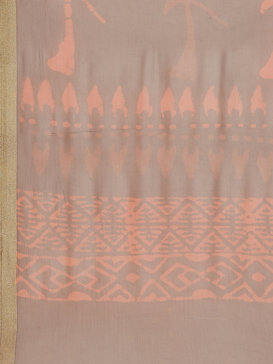Red and Brown, Kalakari India Chiffon Handblock Printed Saree and Blouse RCBGSA0002-Saree-Kalakari India-RCBGSA0002-Chiffon, Geographical Indication, Hand Block, Hand Crafted, Heritage Prints, Natural Dyes, Red, Sarees, Sustainable Fabrics, Woven, Yellow-[Linen,Ethnic,wear,Fashionista,Handloom,Handicraft,Indigo,blockprint,block,print,Cotton,Chanderi,Blue, latest,classy,party,bollywood,trendy,summer,style,traditional,formal,elegant,unique,style,hand,block,print, dabu,booti,gift,present,glamorous,