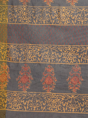 Navy Blue and Red, Kalakari India Chiffon Handblock Printed Saree and Blouse RCBGSA0008-Saree-Kalakari India-RCBGSA0008-Chiffon, Geographical Indication, Hand Block, Hand Crafted, Heritage Prints, Natural Dyes, Red, Sarees, Sustainable Fabrics, Woven, Yellow-[Linen,Ethnic,wear,Fashionista,Handloom,Handicraft,Indigo,blockprint,block,print,Cotton,Chanderi,Blue, latest,classy,party,bollywood,trendy,summer,style,traditional,formal,elegant,unique,style,hand,block,print, dabu,booti,gift,present,glamor
