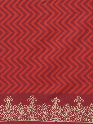 Red and Maroon, Kalakari India Pure Cotton Handblock Printed Saree and Blouse RCBGSA0022-Saree-Kalakari India-RCBGSA0022-Cotton, Geographical Indication, Hand Block, Hand Crafted, Heritage Prints, Natural Dyes, Red, Sarees, Sustainable Fabrics, Woven, Yellow-[Linen,Ethnic,wear,Fashionista,Handloom,Handicraft,Indigo,blockprint,block,print,Cotton,Chanderi,Blue, latest,classy,party,bollywood,trendy,summer,style,traditional,formal,elegant,unique,style,hand,block,print, dabu,booti,gift,present,glamor