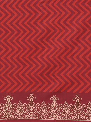 Red and Maroon, Kalakari India Pure Cotton Handblock Printed Saree and Blouse RCBGSA0022-Saree-Kalakari India-RCBGSA0022-Cotton, Geographical Indication, Hand Block, Hand Crafted, Heritage Prints, Natural Dyes, Red, Sarees, Sustainable Fabrics, Woven, Yellow-[Linen,Ethnic,wear,Fashionista,Handloom,Handicraft,Indigo,blockprint,block,print,Cotton,Chanderi,Blue, latest,classy,party,bollywood,trendy,summer,style,traditional,formal,elegant,unique,style,hand,block,print, dabu,booti,gift,present,glamor