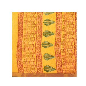 Yellow Sanganeri Hand Block Print Cotton Kota Doria Supernet Handcrafted Saree-Saree-Kalakari India-RDSNSA0010-Geographical Indication, Hand Blocks, Hand Crafted, Heritage Prints, Kota Doria, Sanganeri, Sarees, Sustainable Fabrics-[Linen,Ethnic,wear,Fashionista,Handloom,Handicraft,Indigo,blockprint,block,print,Cotton,Chanderi,Blue, latest,classy,party,bollywood,trendy,summer,style,traditional,formal,elegant,unique,style,hand,block,print, dabu,booti,gift,present,glamorous,affordable,collectible,S