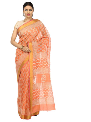 Yellow Sanganeri Hand Block Print Cotton Kota Doria Supernet Handcrafted Saree-Saree-Kalakari India-RDSNSA0015-Geographical Indication, Hand Blocks, Hand Crafted, Heritage Prints, Kota Doria, Sanganeri, Sarees, Sustainable Fabrics-[Linen,Ethnic,wear,Fashionista,Handloom,Handicraft,Indigo,blockprint,block,print,Cotton,Chanderi,Blue, latest,classy,party,bollywood,trendy,summer,style,traditional,formal,elegant,unique,style,hand,block,print, dabu,booti,gift,present,glamorous,affordable,collectible,S