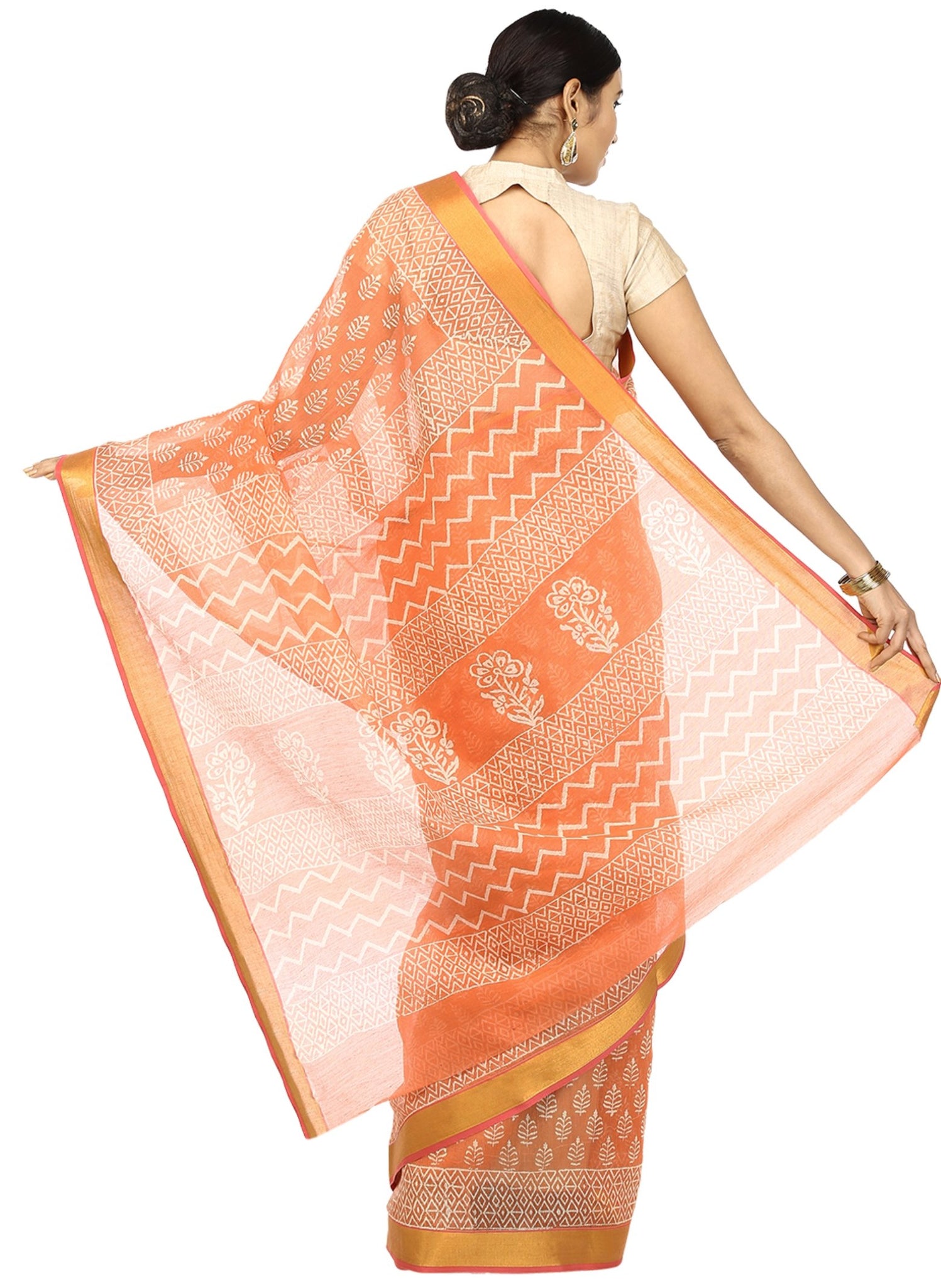 Yellow Sanganeri Hand Block Print Cotton Kota Doria Supernet Handcrafted Saree-Saree-Kalakari India-RDSNSA0015-Geographical Indication, Hand Blocks, Hand Crafted, Heritage Prints, Kota Doria, Sanganeri, Sarees, Sustainable Fabrics-[Linen,Ethnic,wear,Fashionista,Handloom,Handicraft,Indigo,blockprint,block,print,Cotton,Chanderi,Blue, latest,classy,party,bollywood,trendy,summer,style,traditional,formal,elegant,unique,style,hand,block,print, dabu,booti,gift,present,glamorous,affordable,collectible,S
