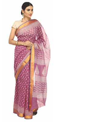 Magenta Sanganeri Block Print Cotton & Supernet Ttraditional Handcrafted Saree-Saree-Kalakari India-RDSNSA0016-Geographical Indication, Hand Blocks, Hand Crafted, Heritage Prints, Kota Doria, Sanganeri, Sarees, Sustainable Fabrics-[Linen,Ethnic,wear,Fashionista,Handloom,Handicraft,Indigo,blockprint,block,print,Cotton,Chanderi,Blue, latest,classy,party,bollywood,trendy,summer,style,traditional,formal,elegant,unique,style,hand,block,print, dabu,booti,gift,present,glamorous,affordable,collectible,S