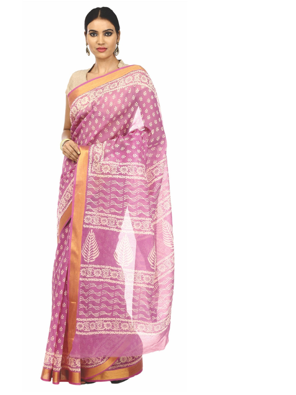 Pink Sanganeri Hand Block Print Cotton Kota DoriaSupernet Handcrafted Saree-Saree-Kalakari India-RDSNSA0018-Geographical Indication, Hand Blocks, Hand Crafted, Heritage Prints, Kota Doria, Sanganeri, Sarees, Sustainable Fabrics-[Linen,Ethnic,wear,Fashionista,Handloom,Handicraft,Indigo,blockprint,block,print,Cotton,Chanderi,Blue, latest,classy,party,bollywood,trendy,summer,style,traditional,formal,elegant,unique,style,hand,block,print, dabu,booti,gift,present,glamorous,affordable,collectible,Sari