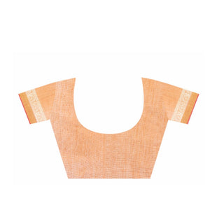 Orange Sanganeri Hand Block Print Cotton Kota Doria Supernet Handcrafted Saree-Saree-Kalakari India-RDSNSA0026-Geographical Indication, Hand Blocks, Hand Crafted, Heritage Prints, Kota Doria, Sanganeri, Sarees, Sustainable Fabrics-[Linen,Ethnic,wear,Fashionista,Handloom,Handicraft,Indigo,blockprint,block,print,Cotton,Chanderi,Blue, latest,classy,party,bollywood,trendy,summer,style,traditional,formal,elegant,unique,style,hand,block,print, dabu,booti,gift,present,glamorous,affordable,collectible,S