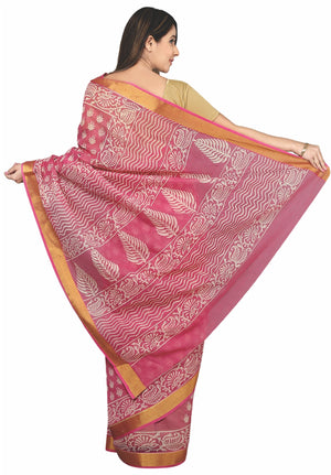 Pink Sanganeri Hand Block Print Cotton Kota Doria Supernet Handcrafted Saree-Saree-Kalakari India-RDSNSA0032-Geographical Indication, Hand Blocks, Hand Crafted, Heritage Prints, Kota Doria, Sanganeri, Sarees, Sustainable Fabrics-[Linen,Ethnic,wear,Fashionista,Handloom,Handicraft,Indigo,blockprint,block,print,Cotton,Chanderi,Blue, latest,classy,party,bollywood,trendy,summer,style,traditional,formal,elegant,unique,style,hand,block,print, dabu,booti,gift,present,glamorous,affordable,collectible,Sar