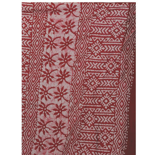Red & White Batik Hand Block Print Handcrafted Cotton Saree-Saree-Kalakari India-RDSNSA0036-Batik, Cotton, Geographical Indication, Hand Blocks, Hand Crafted, Heritage Prints, Sarees, Sustainable Fabrics-[Linen,Ethnic,wear,Fashionista,Handloom,Handicraft,Indigo,blockprint,block,print,Cotton,Chanderi,Blue, latest,classy,party,bollywood,trendy,summer,style,traditional,formal,elegant,unique,style,hand,block,print, dabu,booti,gift,present,glamorous,affordable,collectible,Sari,Saree,printed, holi, Di