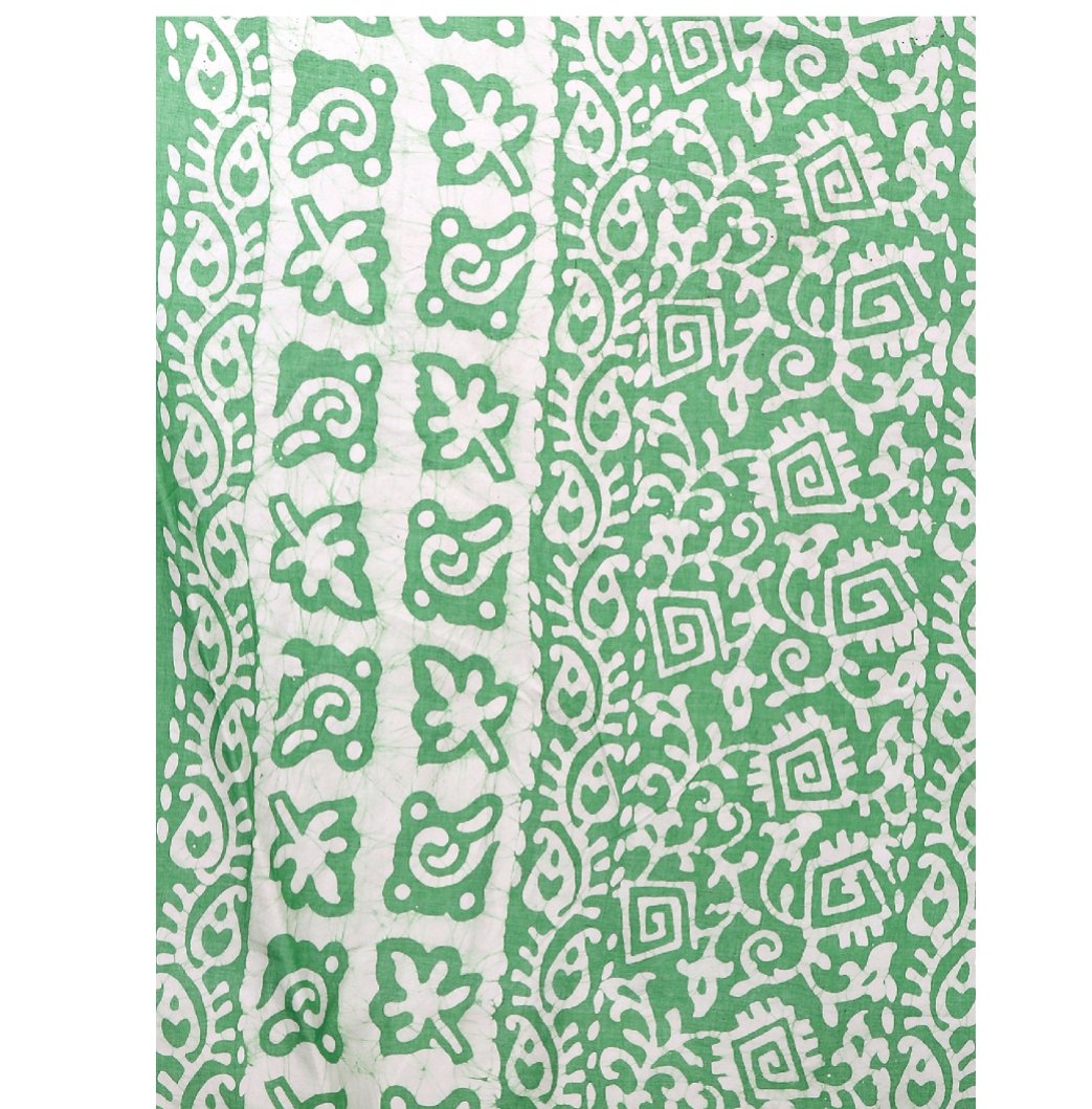 Green & White Batik Hand Block Print Handcrafted Cotton Saree-Saree-Kalakari India-RDSNSA0046-Batik, Cotton, Geographical Indication, Hand Blocks, Hand Crafted, Heritage Prints, Sarees, Sustainable Fabrics-[Linen,Ethnic,wear,Fashionista,Handloom,Handicraft,Indigo,blockprint,block,print,Cotton,Chanderi,Blue, latest,classy,party,bollywood,trendy,summer,style,traditional,formal,elegant,unique,style,hand,block,print, dabu,booti,gift,present,glamorous,affordable,collectible,Sari,Saree,printed, holi, 