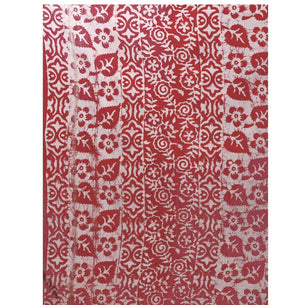 Red & White Chanderi Silk Batik Hand Block Print Handcrafted Saree-Saree-Kalakari India-RDSNSA0056-Batik, Chanderi, Geographical Indication, Hand Blocks, Hand Crafted, Heritage Prints, Sarees, Silk, Sustainable Fabrics-[Linen,Ethnic,wear,Fashionista,Handloom,Handicraft,Indigo,blockprint,block,print,Cotton,Chanderi,Blue, latest,classy,party,bollywood,trendy,summer,style,traditional,formal,elegant,unique,style,hand,block,print, dabu,booti,gift,present,glamorous,affordable,collectible,Sari,Saree,pr