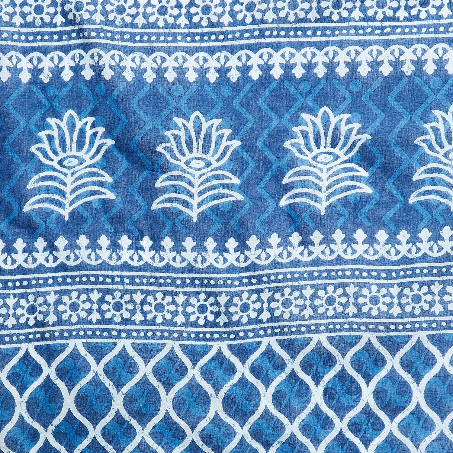 Blue Indigo Screen Print Handcrafted Cotton Saree-Saree-Kalakari India-RDSNSA0108-Cotton, Geographical Indication, Hand Blocks, Hand Crafted, Heritage Prints, Indigo, Sarees, Screen Print, Sustainable Fabrics-[Linen,Ethnic,wear,Fashionista,Handloom,Handicraft,Indigo,blockprint,block,print,Cotton,Chanderi,Blue, latest,classy,party,bollywood,trendy,summer,style,traditional,formal,elegant,unique,style,hand,block,print, dabu,booti,gift,present,glamorous,affordable,collectible,Sari,Saree,printed, hol