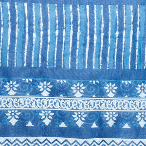 Blue Indigo Screen Print Handcrafted Cotton Saree-Saree-Kalakari India-RDSNSA0111-Cotton, Geographical Indication, Hand Blocks, Hand Crafted, Heritage Prints, Indigo, Sarees, Screen Print, Sustainable Fabrics-[Linen,Ethnic,wear,Fashionista,Handloom,Handicraft,Indigo,blockprint,block,print,Cotton,Chanderi,Blue, latest,classy,party,bollywood,trendy,summer,style,traditional,formal,elegant,unique,style,hand,block,print, dabu,booti,gift,present,glamorous,affordable,collectible,Sari,Saree,printed, hol