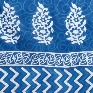Blue Indigo Screen Print Handcrafted Cotton Saree-Saree-Kalakari India-RDSNSA0112-Cotton, Geographical Indication, Hand Blocks, Hand Crafted, Heritage Prints, Indigo, Sarees, Screen Print, Sustainable Fabrics-[Linen,Ethnic,wear,Fashionista,Handloom,Handicraft,Indigo,blockprint,block,print,Cotton,Chanderi,Blue, latest,classy,party,bollywood,trendy,summer,style,traditional,formal,elegant,unique,style,hand,block,print, dabu,booti,gift,present,glamorous,affordable,collectible,Sari,Saree,printed, hol